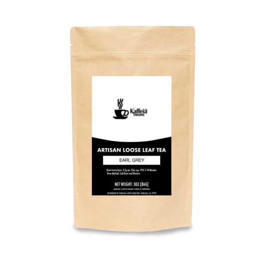 Earl Grey black tea – bold Ceylon leaves infused with bergamot citrus aroma – Kaffeia Origins premium loose leaf
